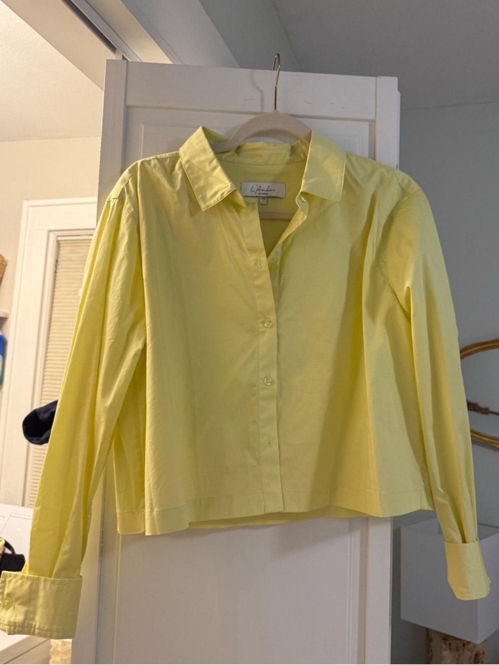L’Academie Yellow Button Down Top